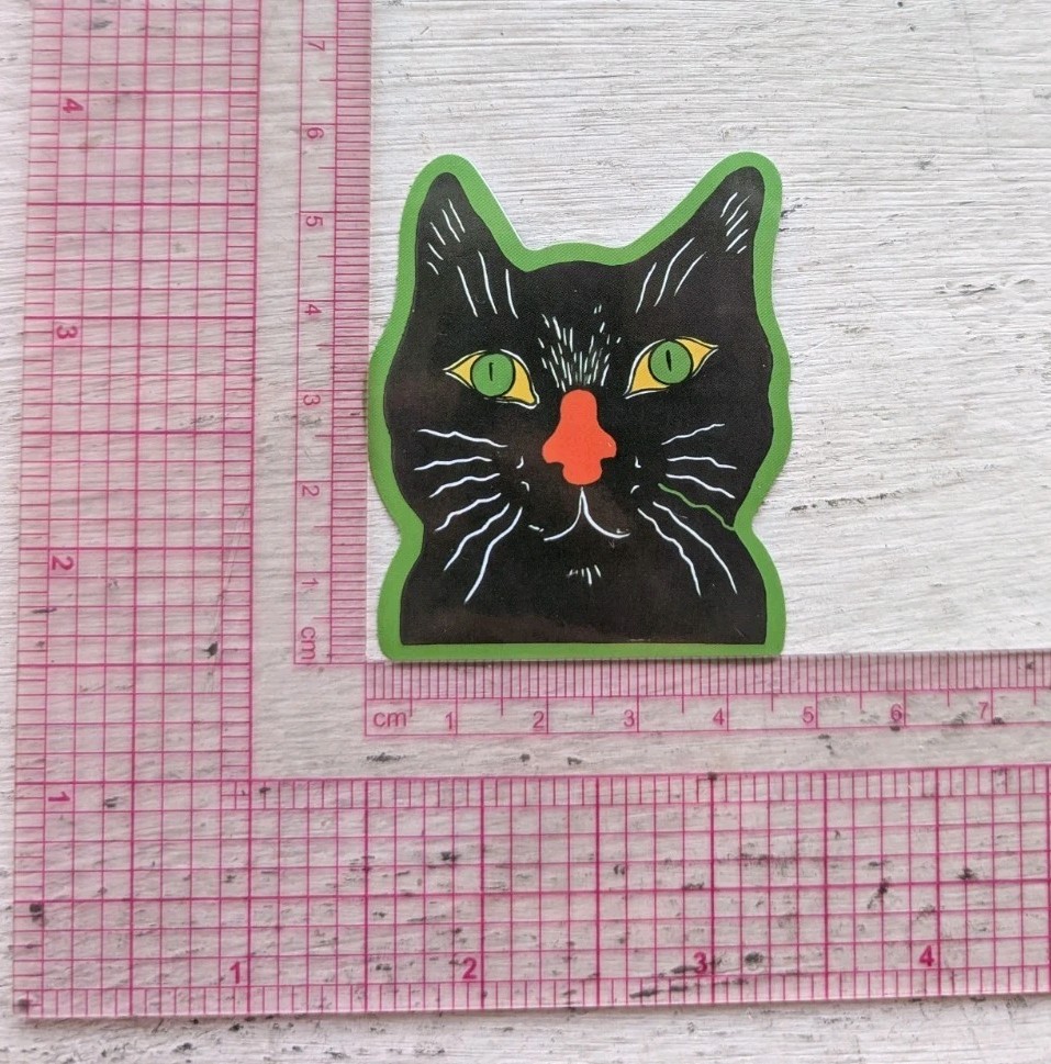 Haunted Doll Active Spirit Horror Demon Cat Funny Sticker Black 1 Pc