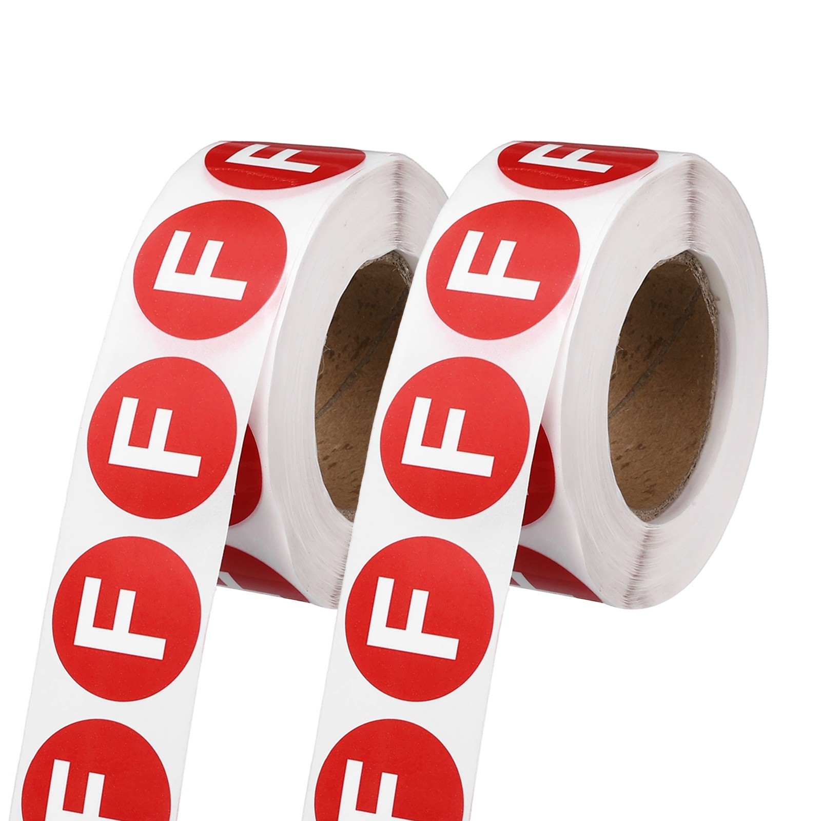 Letter F Stickers 1", 1200Pcs for Office, Red