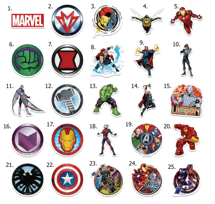 MARVEL AVENGERS Vinyl Stickers Die Cut Decals – Select A Sticker – BUY2GET4FREE!