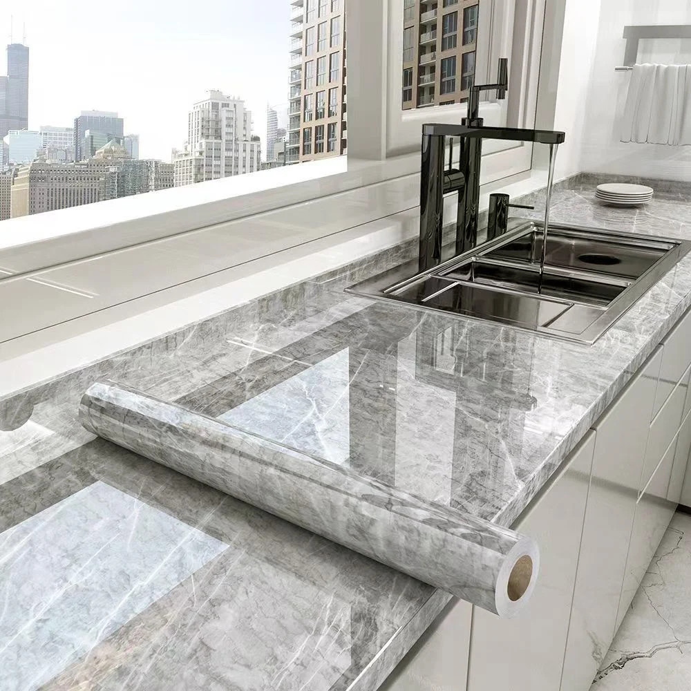 40cm kitchen waterproof and oil resistant PVC self-adhesive marble wall sticker