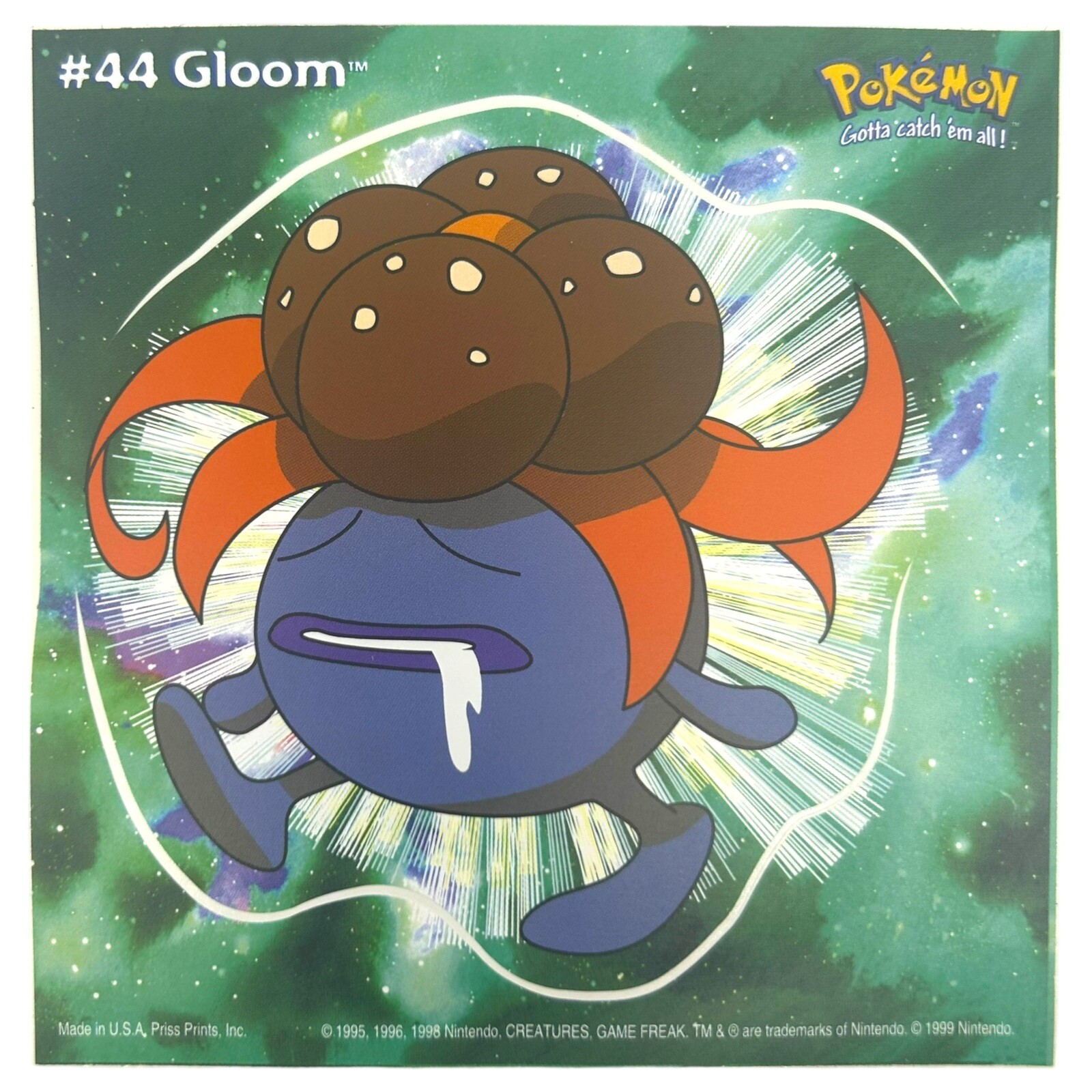 Pokemon Collect ’em Stick-Ups Gloom #44 Large 4” Sticker Priss Prints
