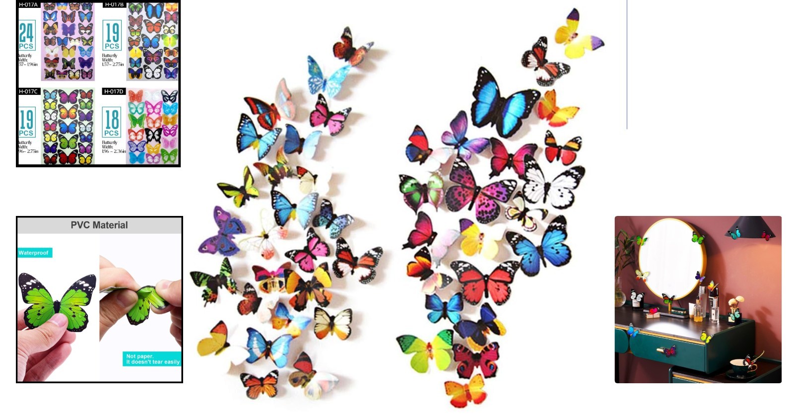 80pcs Foldable Butterfly Wall Stickers – Easy to Apply & Beautifully Realistic