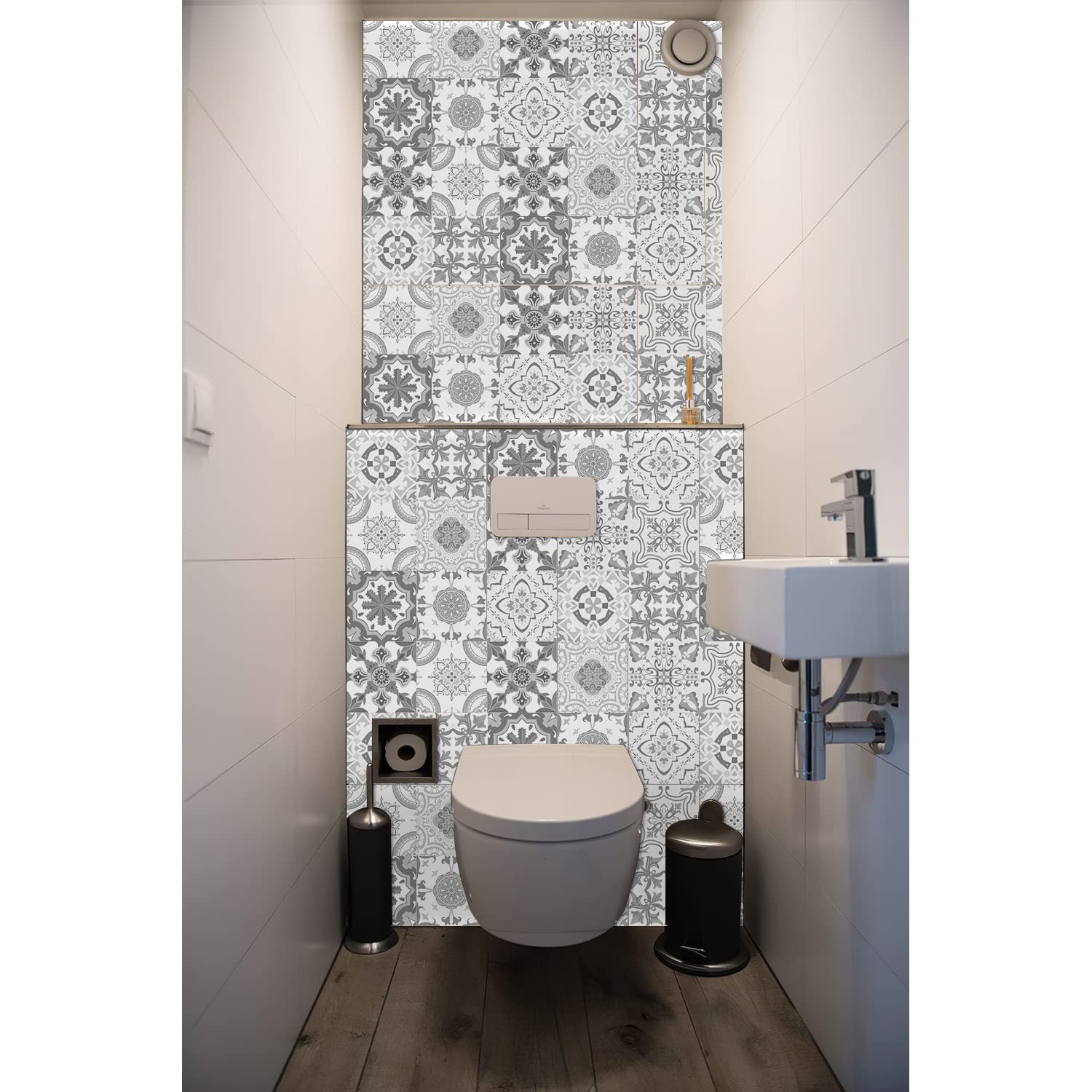 24 Pcs 8×8 in (20x20cm) Peel&Stick Tile Stickers-Waterproof Removable Backspl…