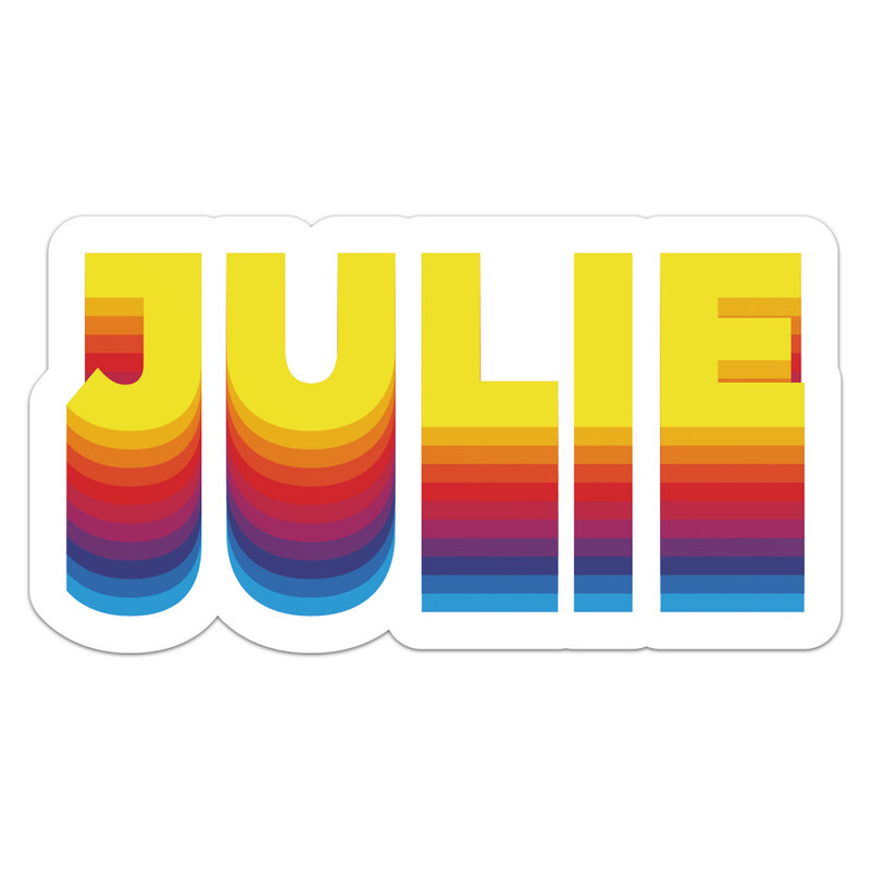 Rainbow Julie Name – Car Bumper Sticker Vinyl Art Decal