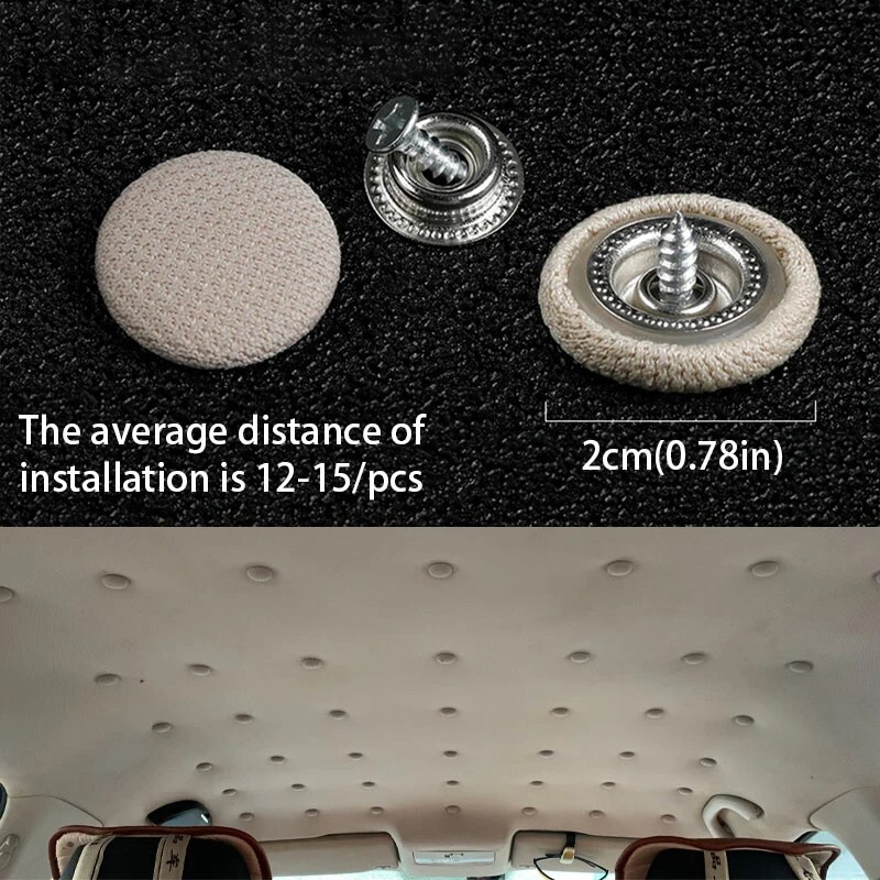 AUTOMECHANIST 40Pcs Roof Buckles – Headliner Cloth Fixing Rivets & Caps Set