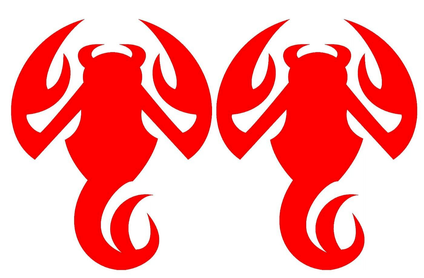 Scorpion Silhouette Two Pack 5" Red Vinyl Decal Car Window Laptop Tablet