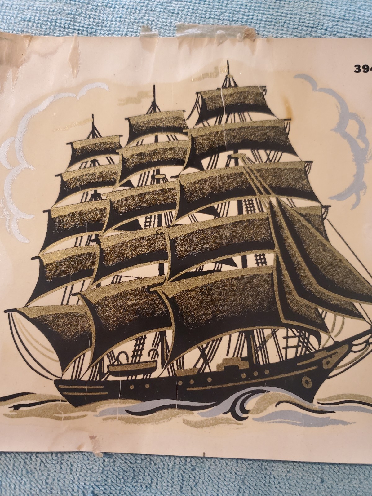 Vintage 1950s Nautical Theme Duro Brand Seagull Masted Ship Pirate