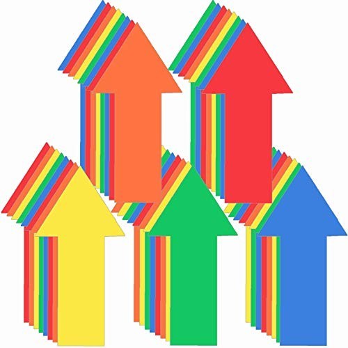 40 Pcs 8" Removable Arrow Stickers – Waterproof Directional Floor Decals, Multi-