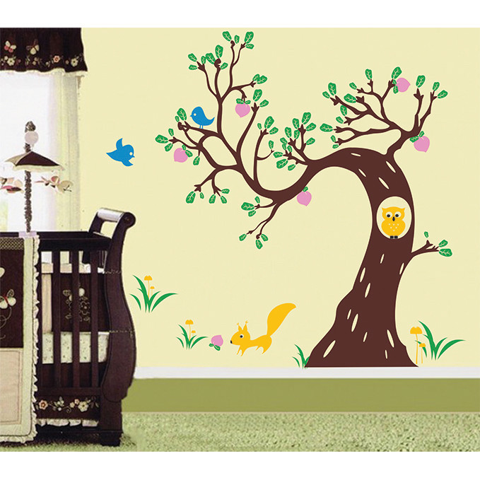 Pop Removable Vinyl Art Wall Decals Mural Nursery Room 90 x 96" Woodland Morning