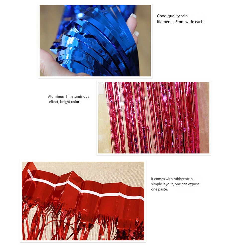 Multi Color 2m Thick Rain Silk Curtain for Party Background Wall Decoration