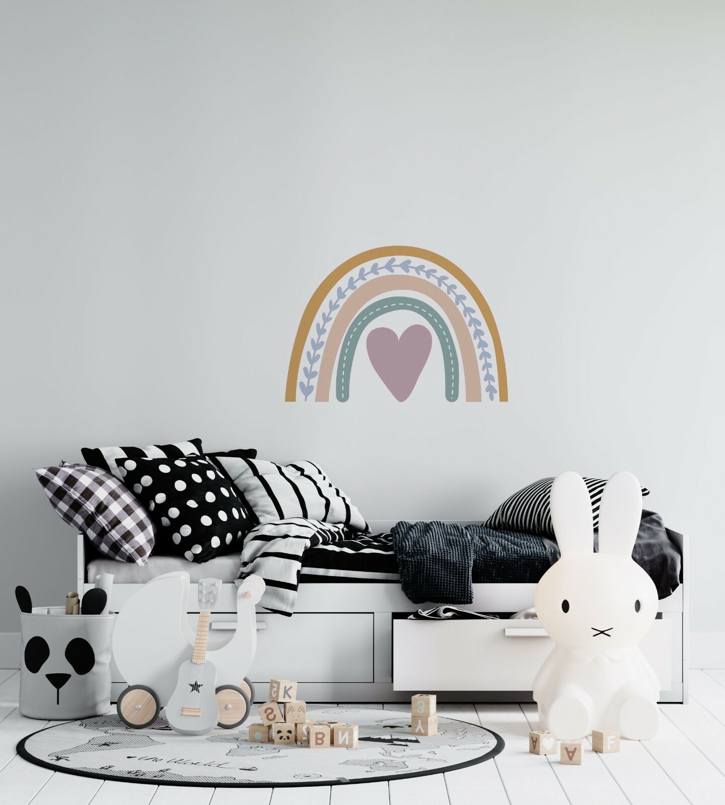 Multicolored Boho Rainbow Decal Kids Bedroom Rainbow Patterns Vinyl Wall Decal