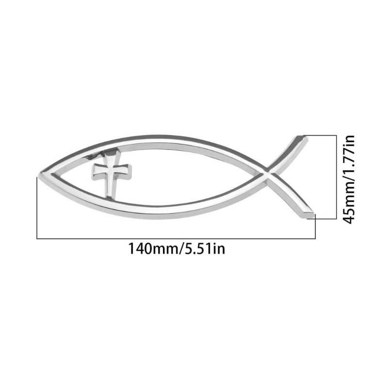 Upgrades Faith Based Car Stickers Ichthys Fish Badge for Window & Person Item