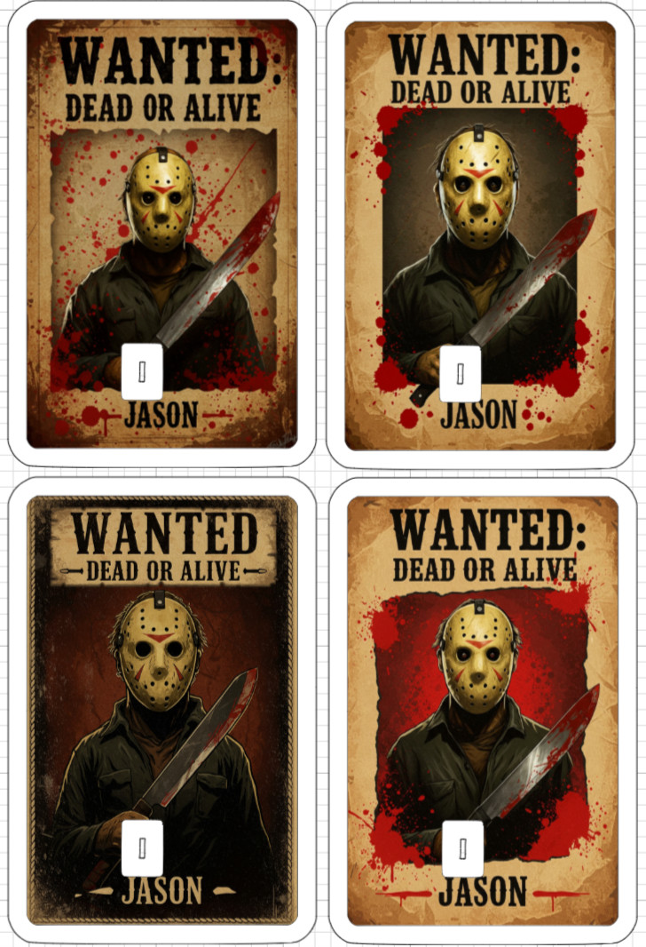 Wanted Poster Jason Credit Debit ATM Card Skin Sticker Halloween Horror Friday