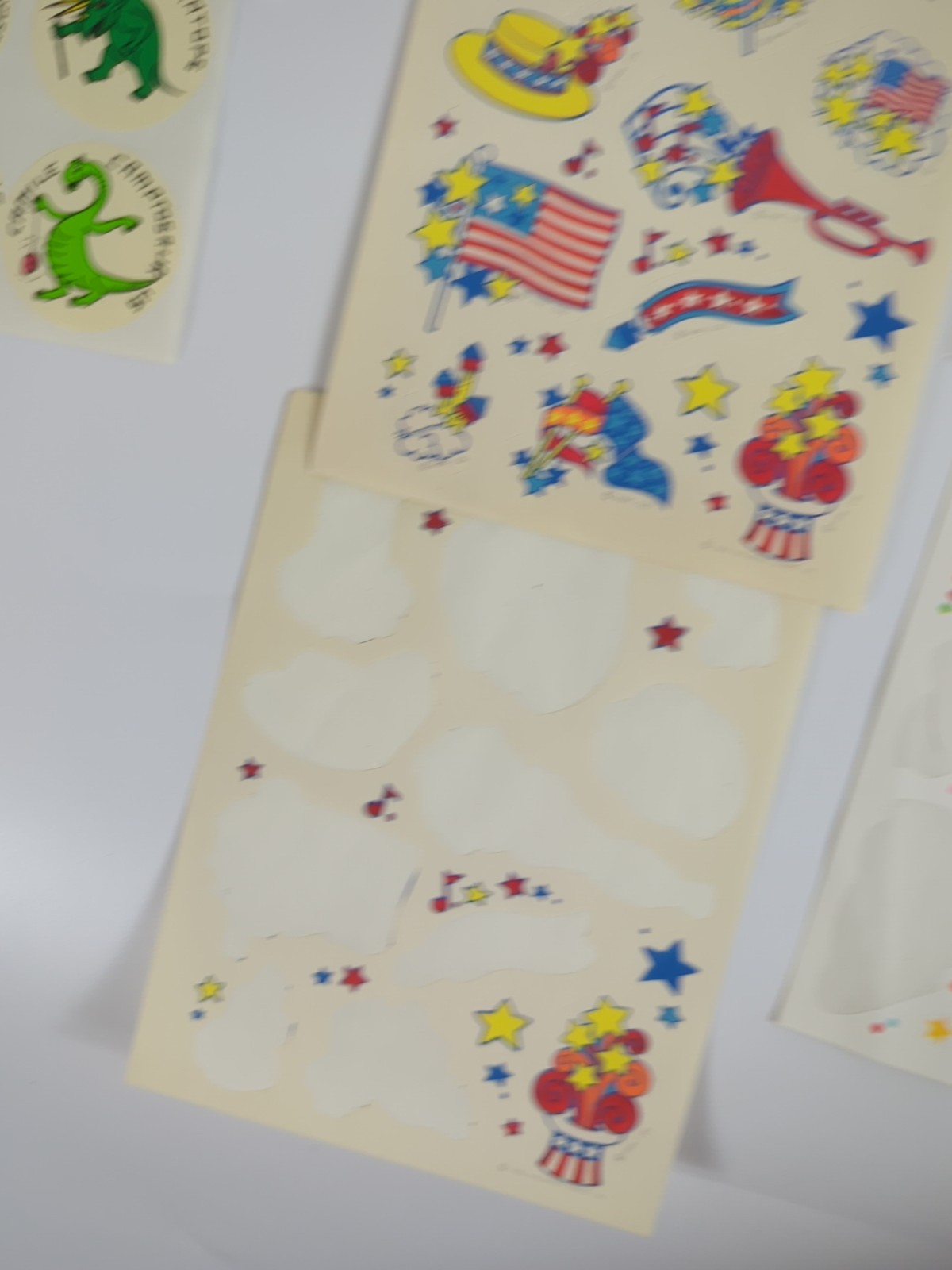Mixed Lot Vintage 90s Sticker Sheets Animals Hearts Holiday Dinosaur