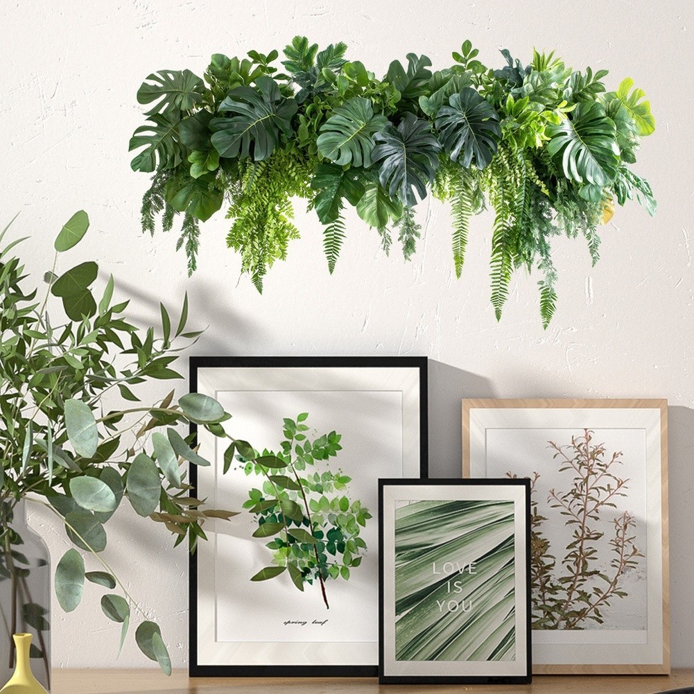 For Bedroom For Kitchen Leaf Wall Sticker PVC Home Decor Home Decor PVC Material