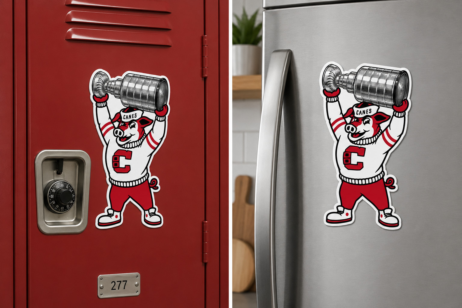 Carolina Hurricanes Stanley Cup Die-Cut Magnet 4" Refrigerator Locker