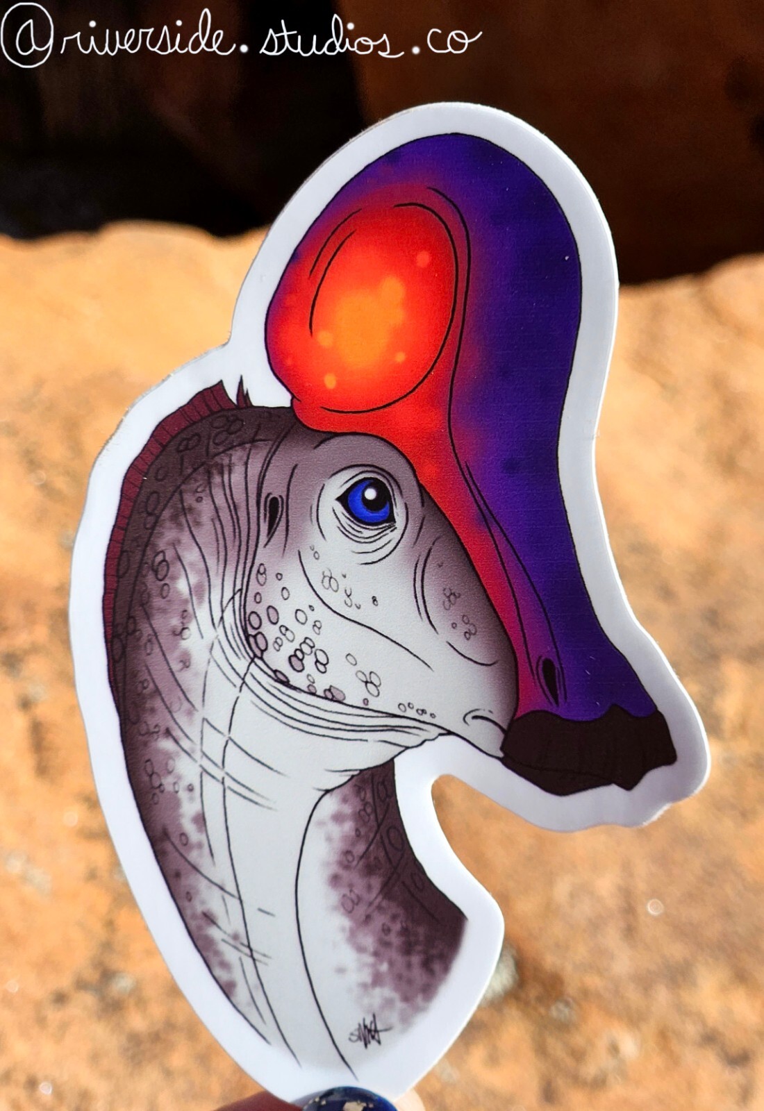 Corythosaurus Vinyl Sticker 3" Original Paleoart Dinosaur Jurassic Park