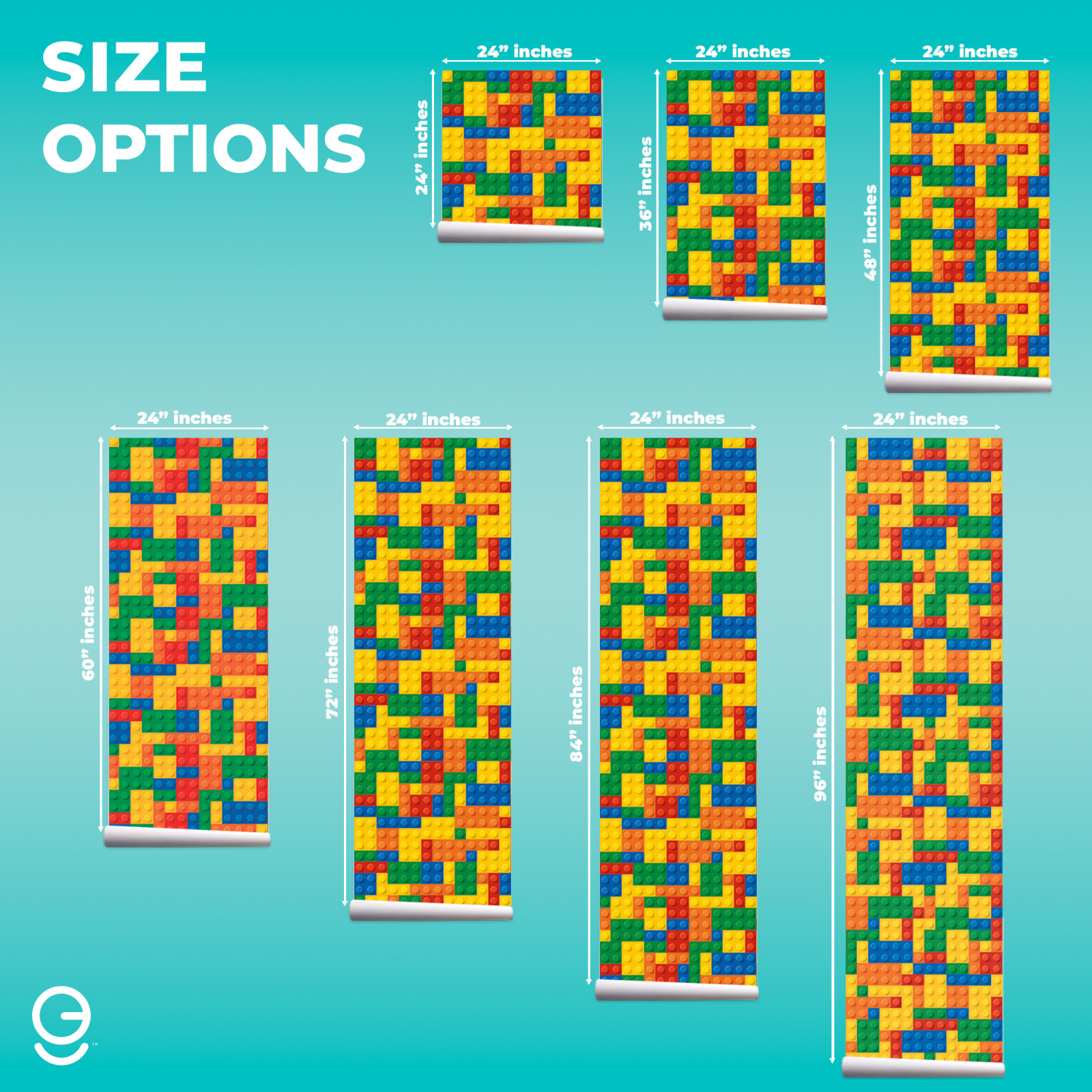Playroom Blocks Legos Theme Wallpaper Mural Interior. Wall Decal for Decoration