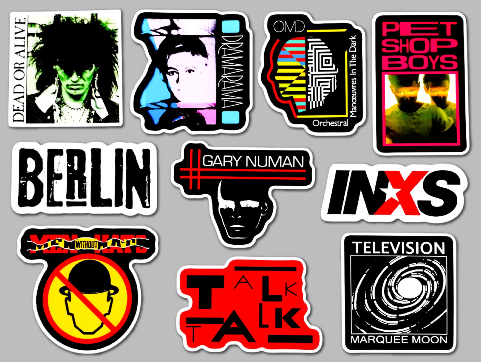 New Wave Vinyl Sticker Lot (10 Pack) SET 4 gary numan berlin drama rama inxs