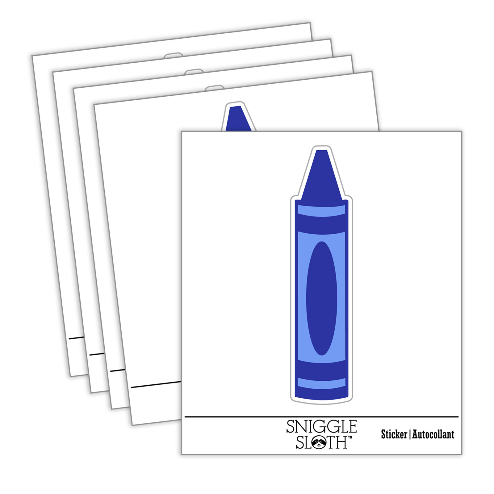 Coloring Crayon Laptop Water Bottle Sticker 5 Pack