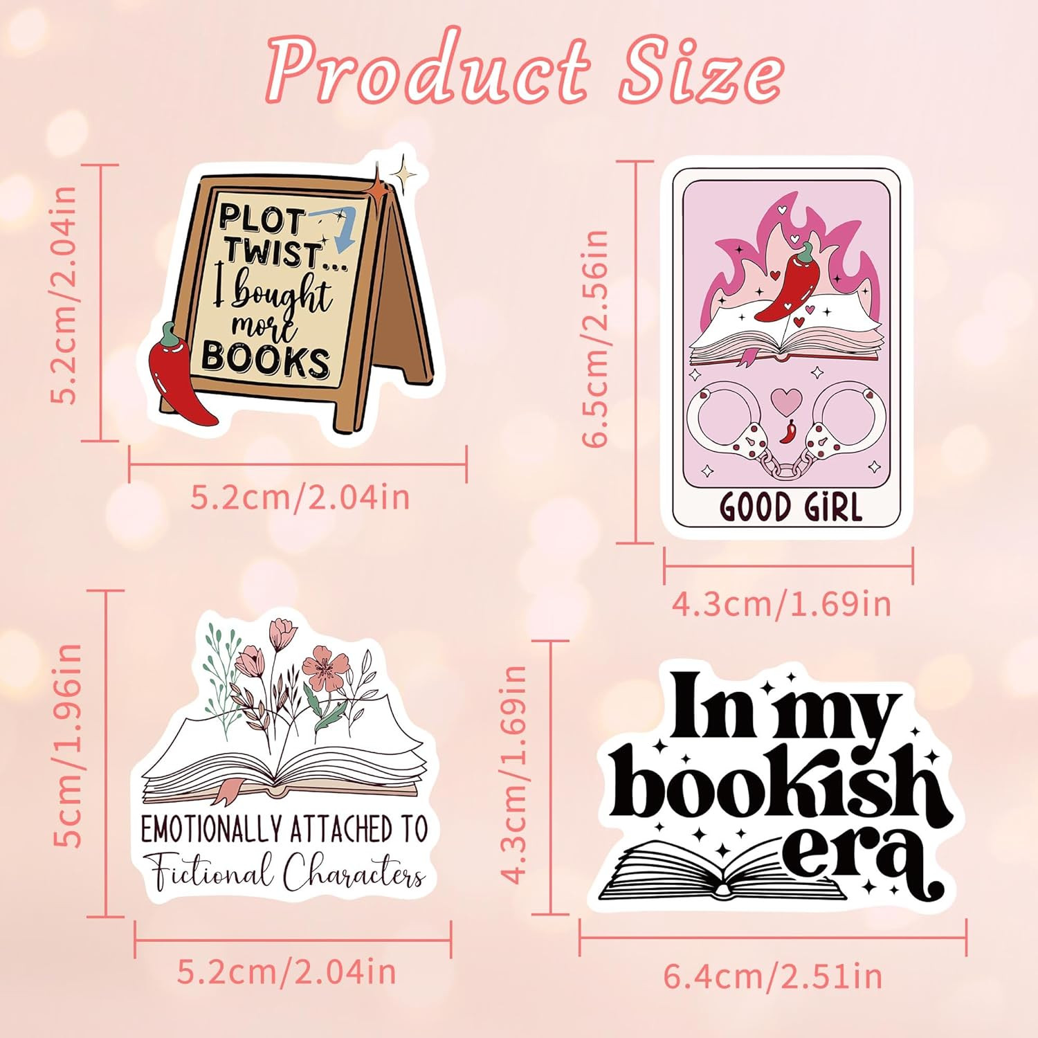 Spicy Book Reading Stickers, 100 Pcs Smut Sticker, Dark Romance Decals for Visio