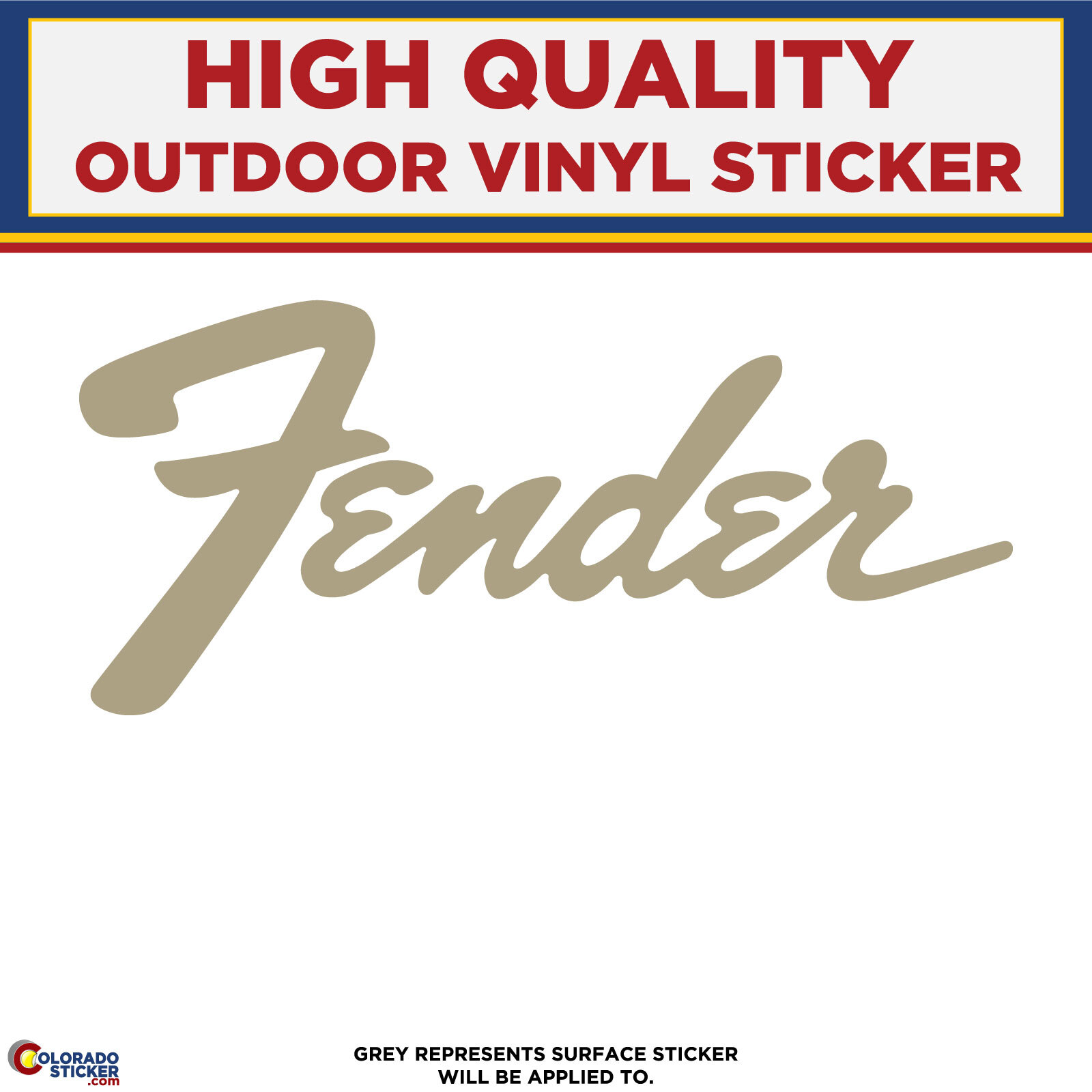 Fender Guitar Die Cut Text, High Quality Vinyl Stickers