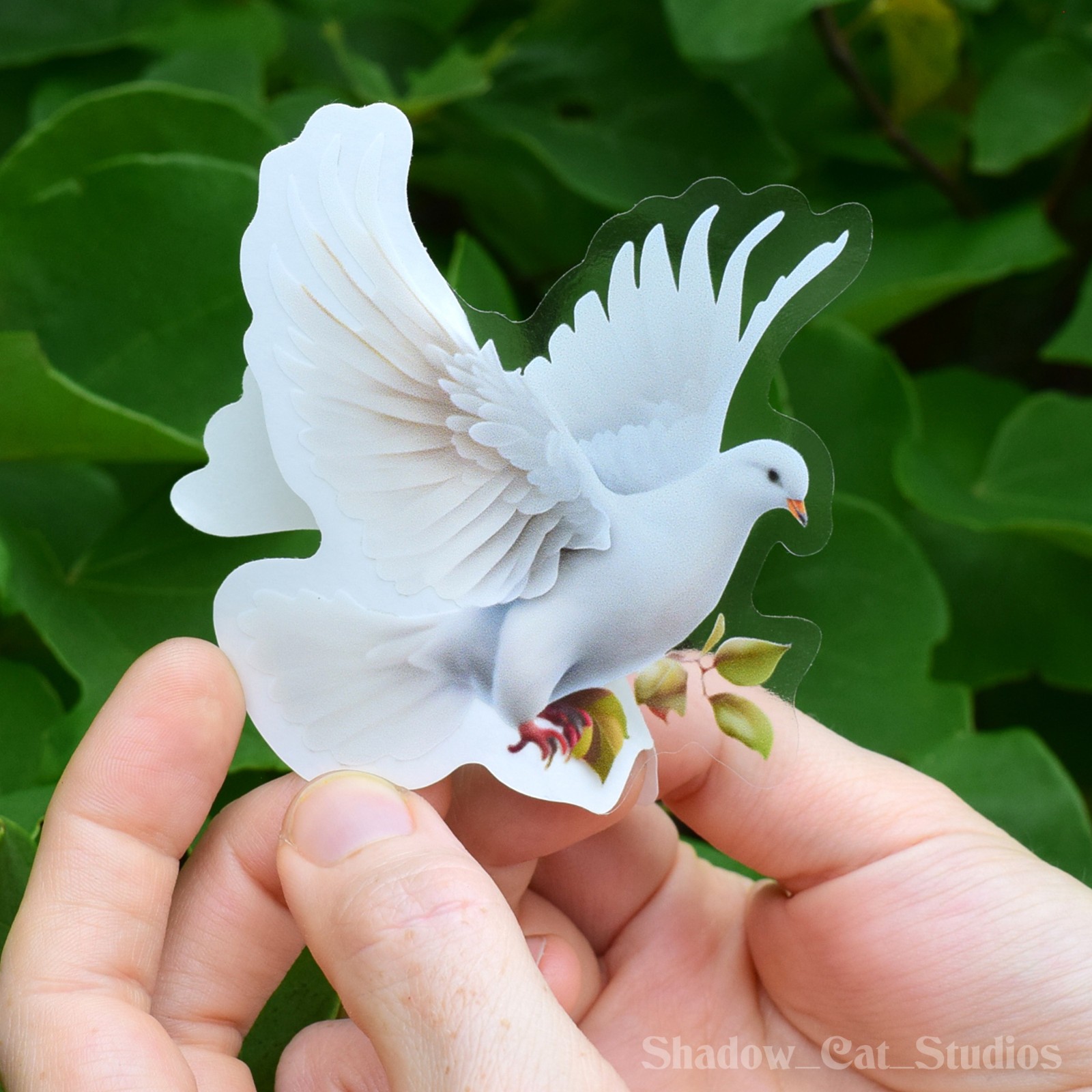 White Dove Die Cut Clear Vinyl Sticker (Facing Right) Premium Quality