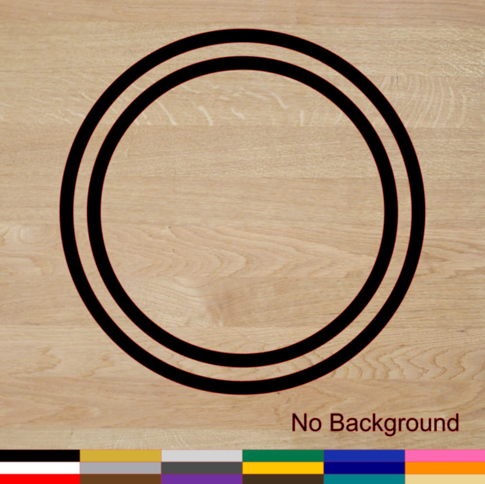Double Circle Outline Decal PICK SIZE COLOR Vinyl Sticker Ring Hoop Loop Round