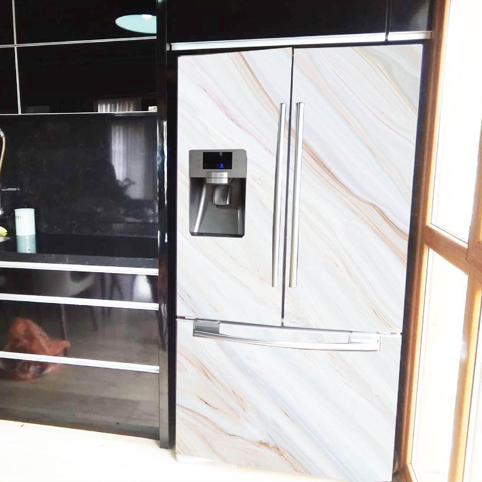 Marble Refrigerator Skin Wrap, Stylish Kitchen Upgrade