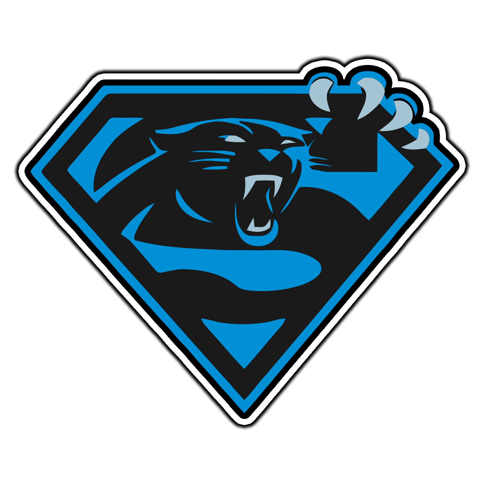 #3240 Carolina Panthers Super Logo #7 Football Sticker Waterproof Vinyl Decal