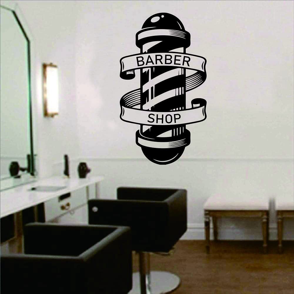 Barber Removable Wall Decal Art Man Barbershop Wall Decor Stiker Window Decor…