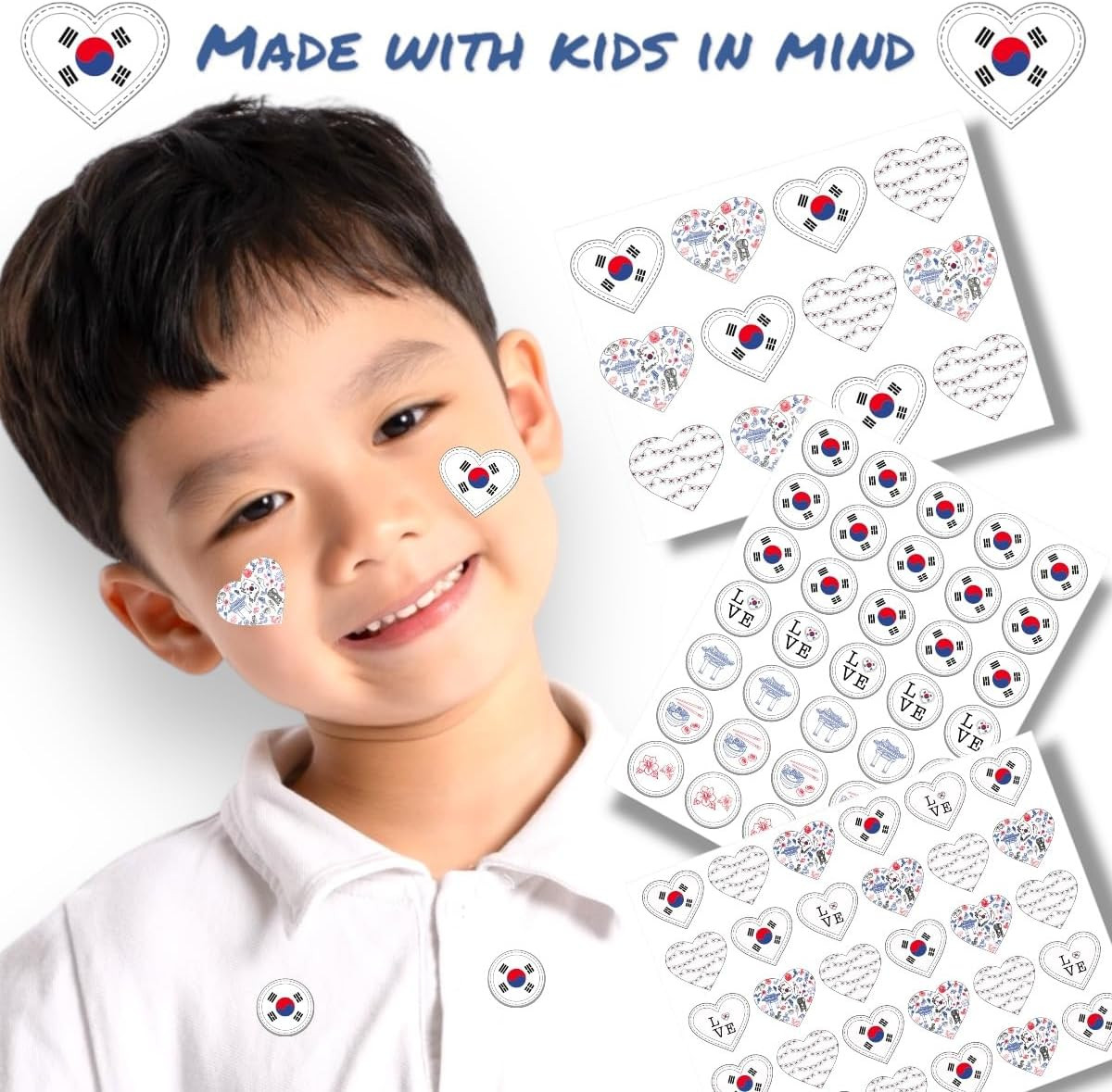 230 South Korea Flag Stickers with Korean Cultural Elements for Party Decor