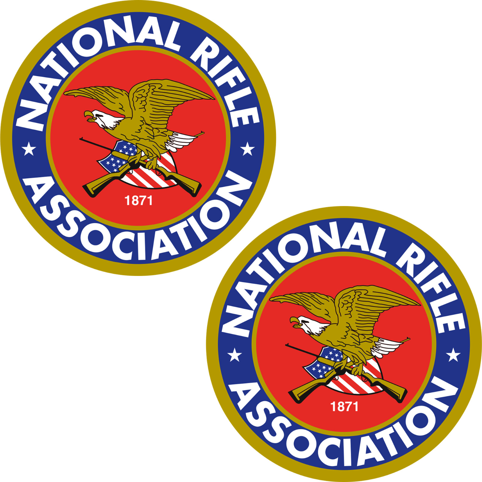 2x National Rifle Association NRA Small 2 Inch Sticker Second Amendment Decal