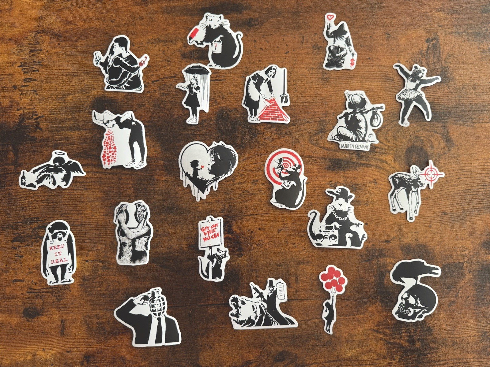 Banksy Street Art Waterproof Stickers X20 Total