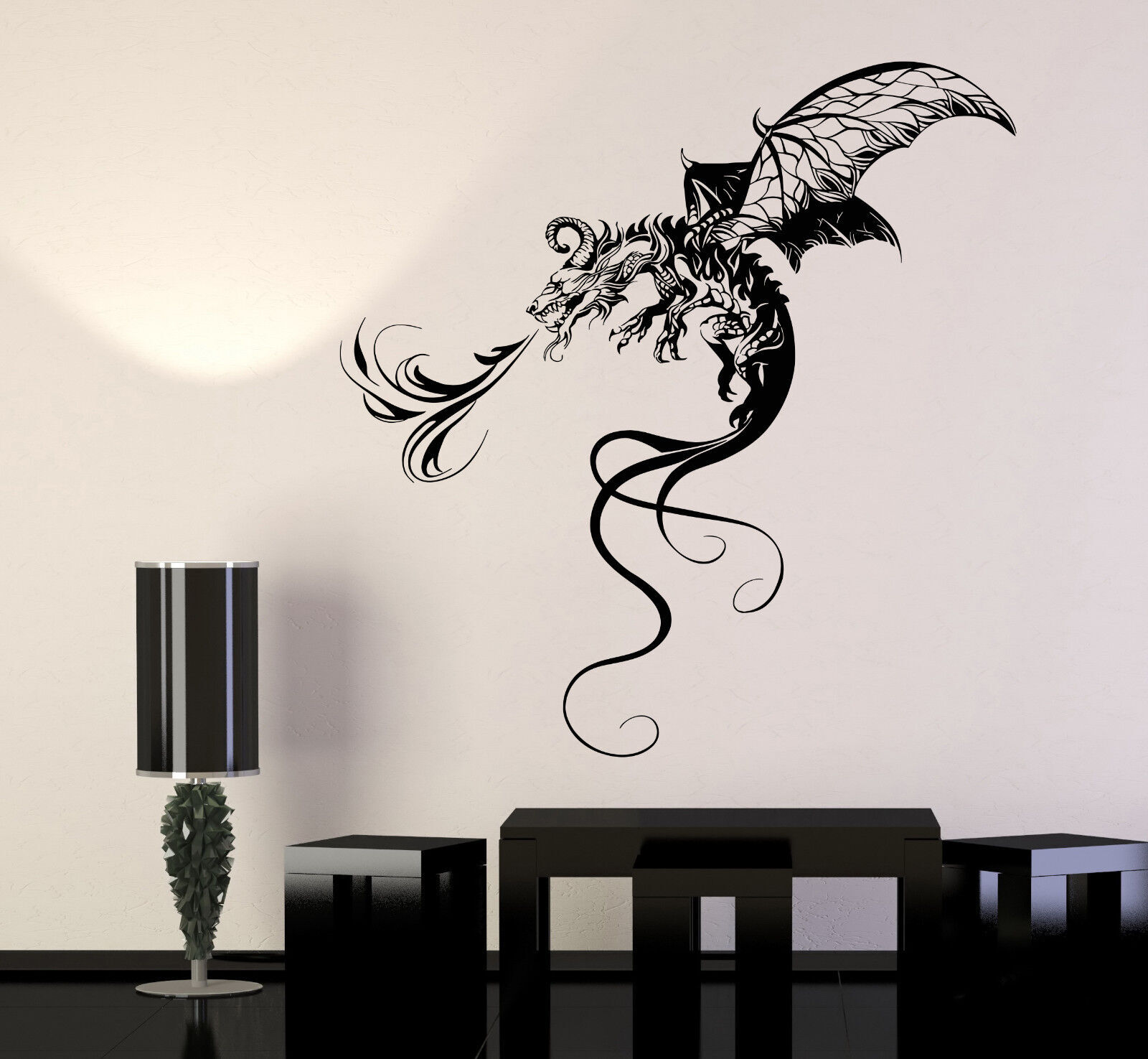Vinyl Wall Decal Flying Firebringer Dragon Fantasy Fairy Tale Stickers (1261ig)