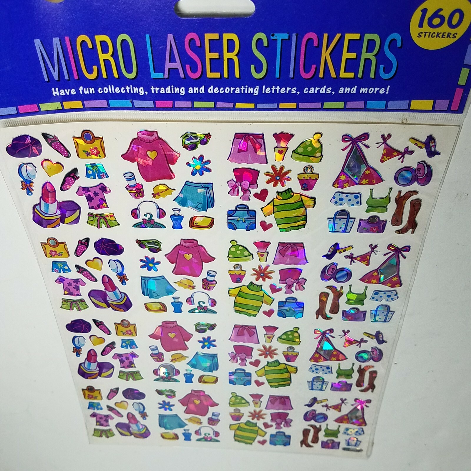 480 Pcs Micro Laser STICKERS PACK Decals Pop Art Butterflies Girls Fun Colors