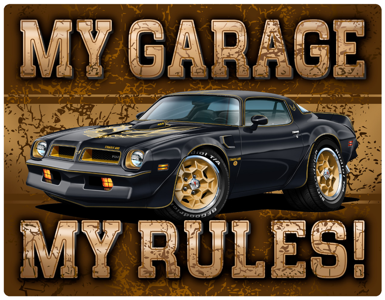 1976 Trans Am Firebird My Garage My Rules Wall Art Graphic Sticker