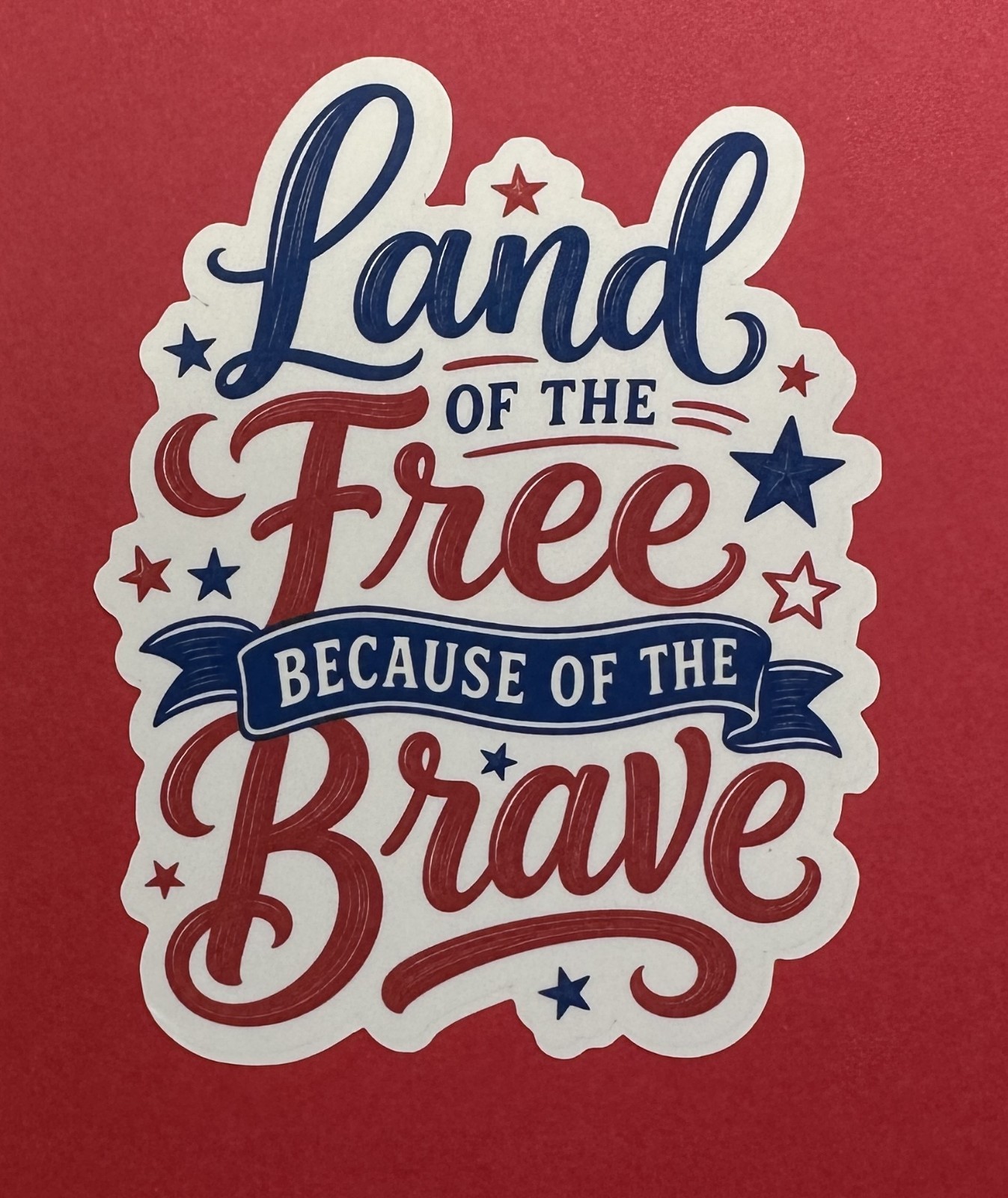 3 inch Land Of The Free Because Of The Brave Patriotic Sticker USA Vinyl Decal