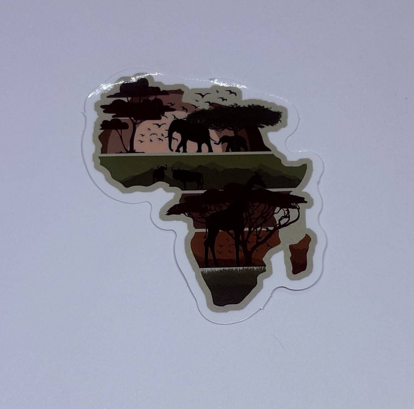 Safari Africa Map Sticker Elephants Giraffe Art Decal Vinyl Country Souvenir Tc9