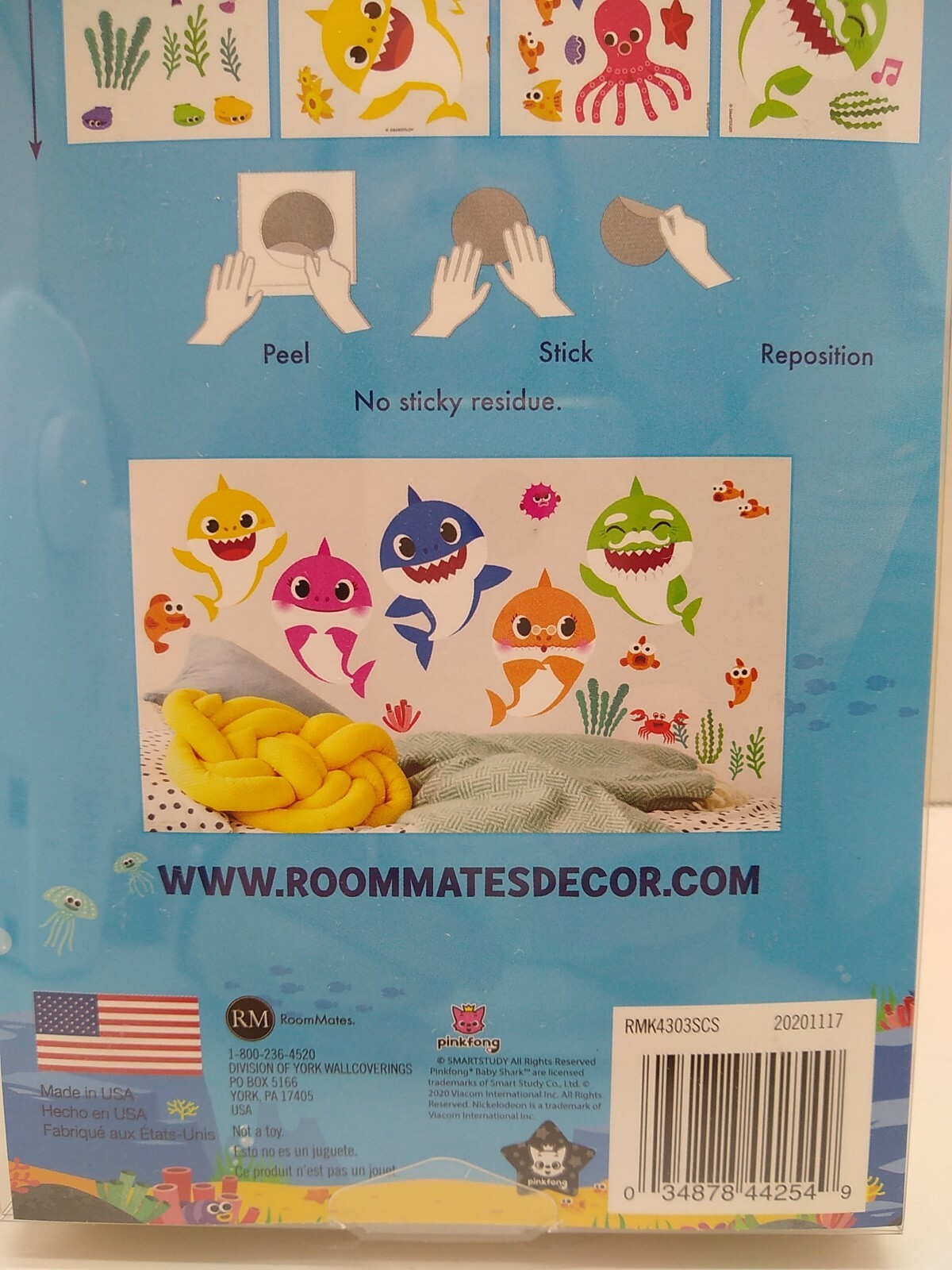 Baby Shark Wall Stickers Party Supplies Decorations Decals 39 Reusable Pink Fong