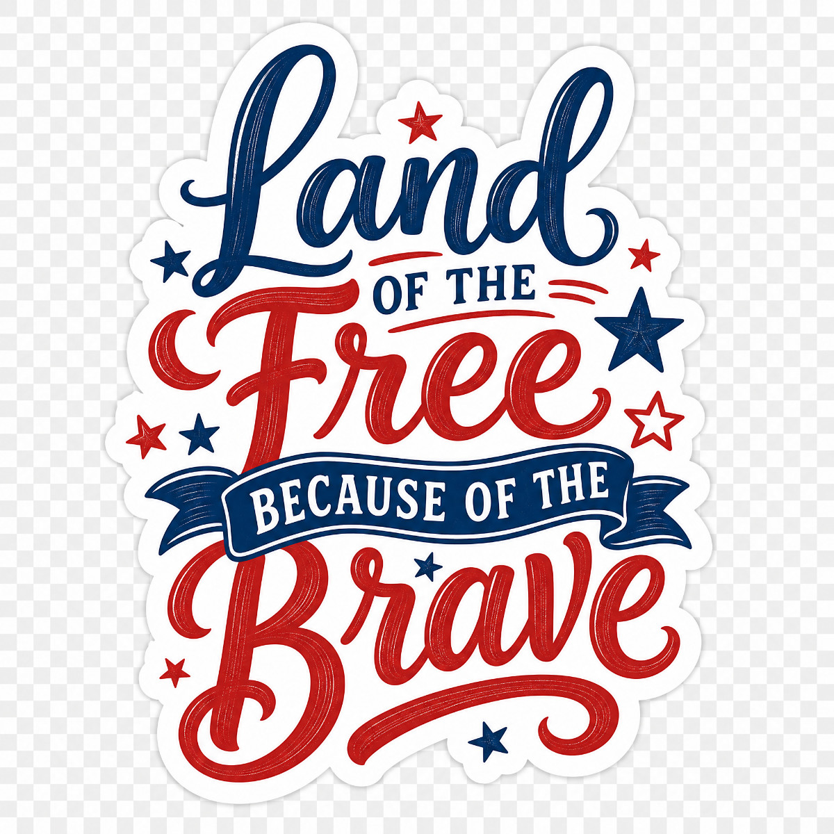 3 inch Land Of The Free Because Of The Brave Patriotic Sticker USA Vinyl Decal