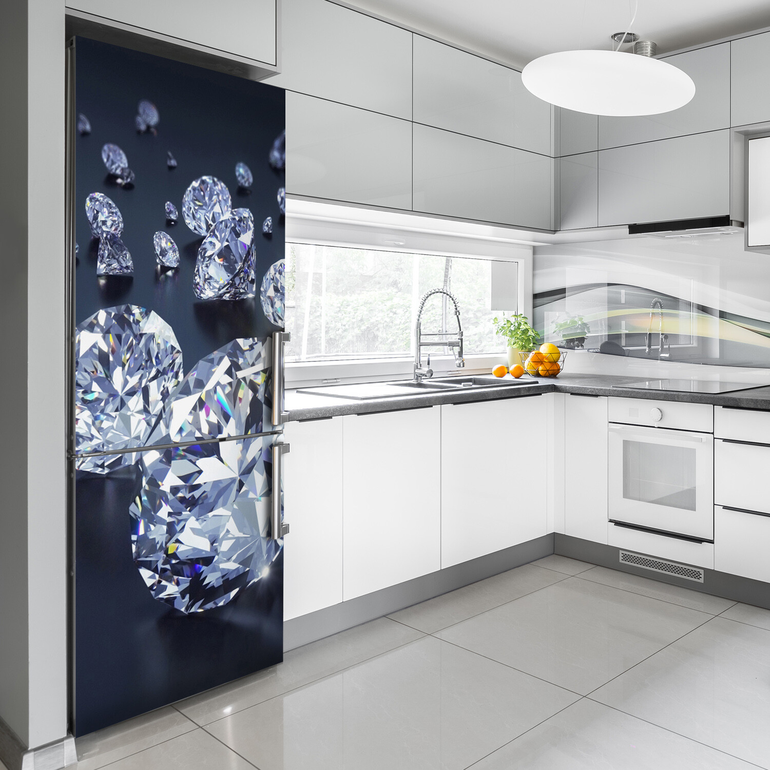 Magnet Sticker Refrigerator Wall wrap removable Peel & Stick Decal diamonds