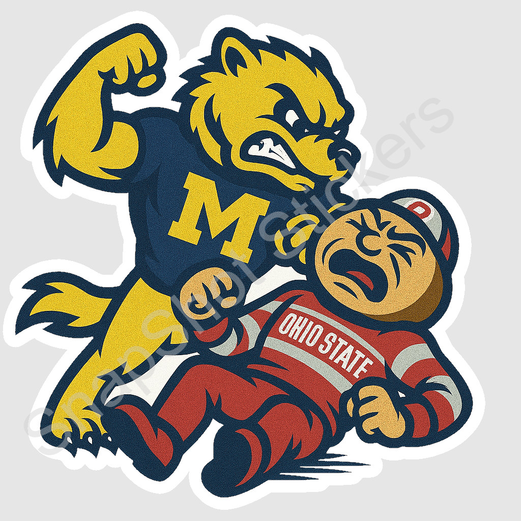 Michigan Ohio State Sticker/Decal Football Rivalry 01
