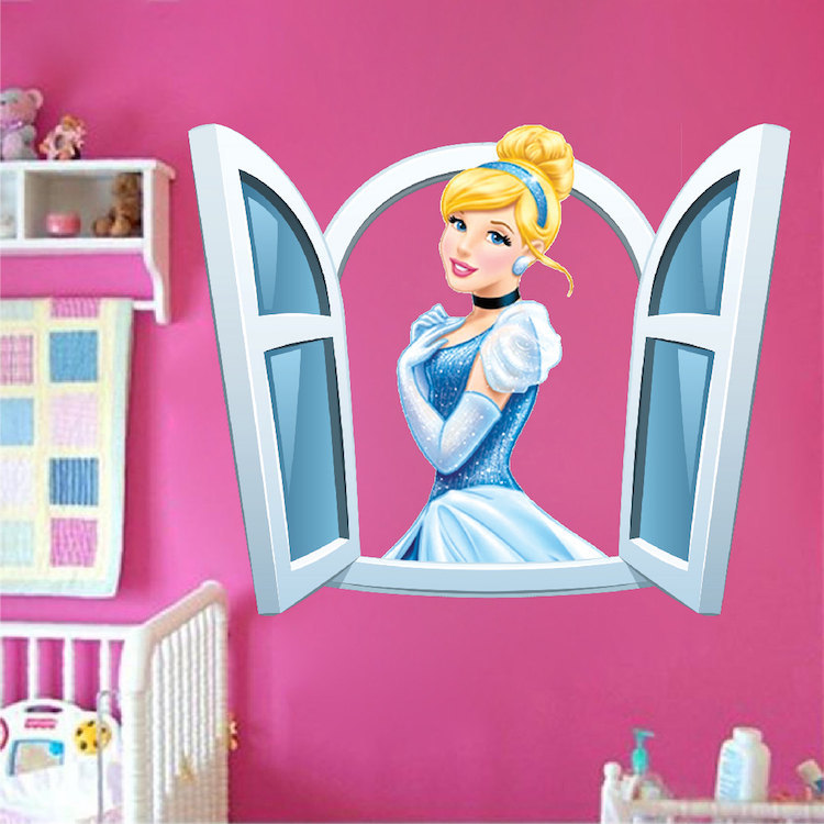 Princess Wall Decal Disney Princesses Fairy Tale Girls Bedroom Wall Mural, n96