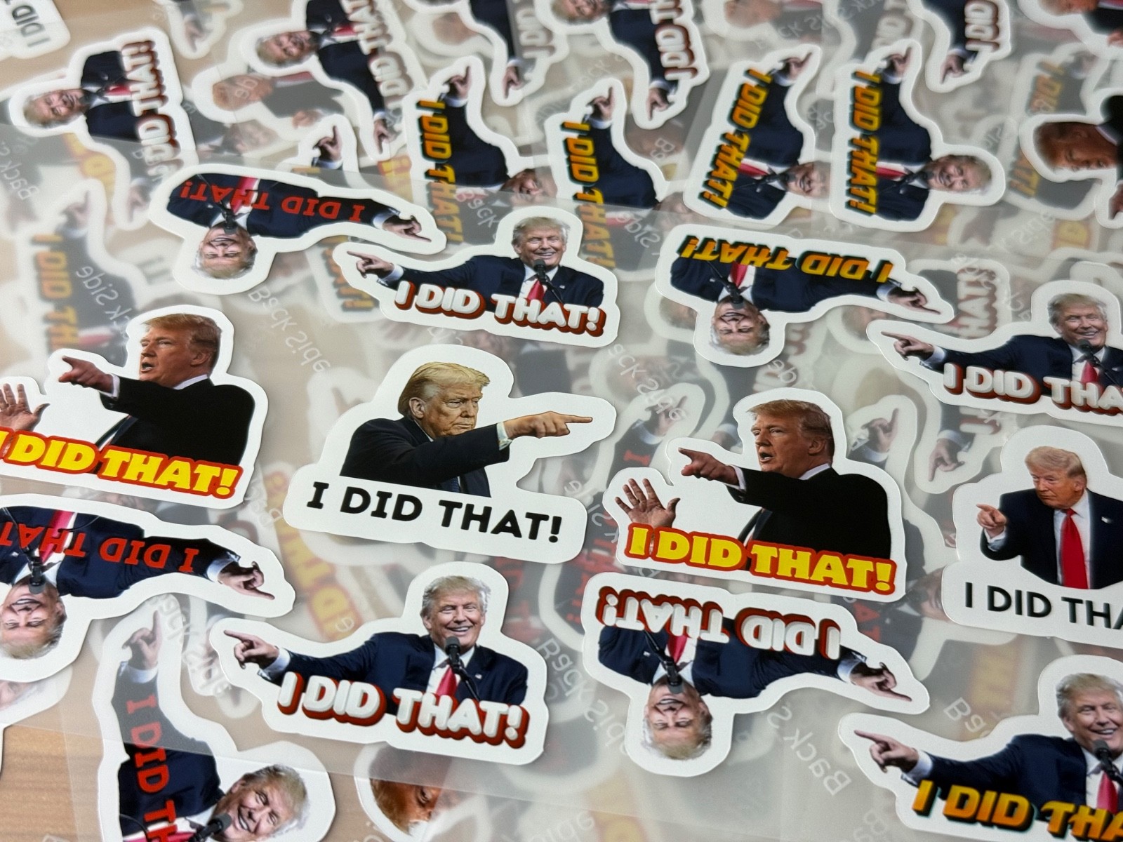 Trump "I DID THAT" Stickers 50pcs Mixed Political Vinyl Decals for Gas Pump 1"