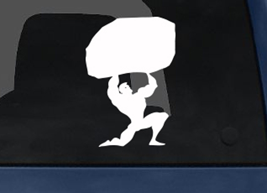 Comic Book Style -Super Hero Silhouette Atlas Version 11- Car Tablet Vinyl Decal