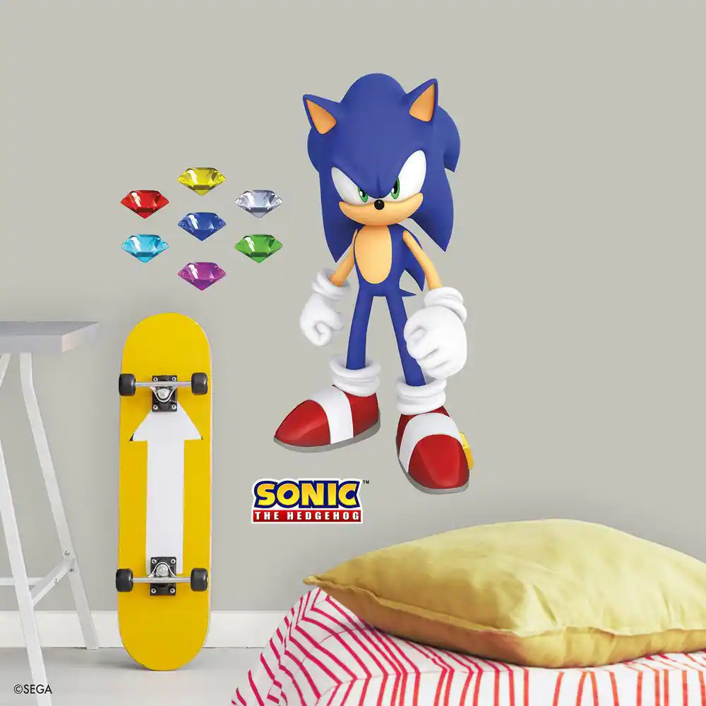 9-Piece Sonic the Hedgehog 36.5 In. X 17 In. Blue Sonic Wall Decals