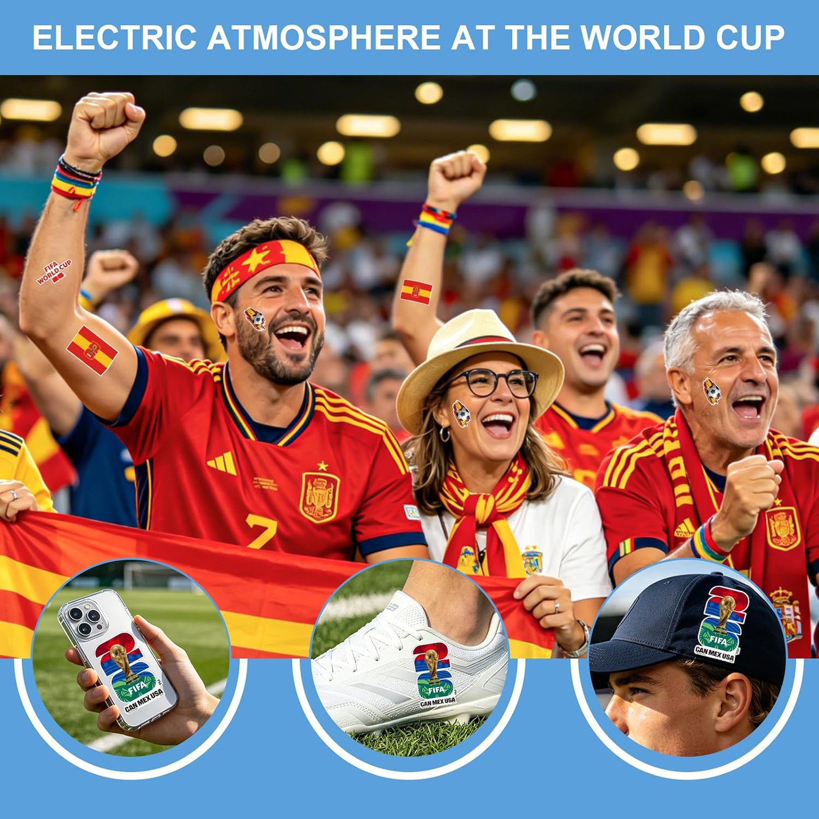 Fifa World Cup 2026 Official Licensed Spain Sticker Collection Waterproof Vinyl
