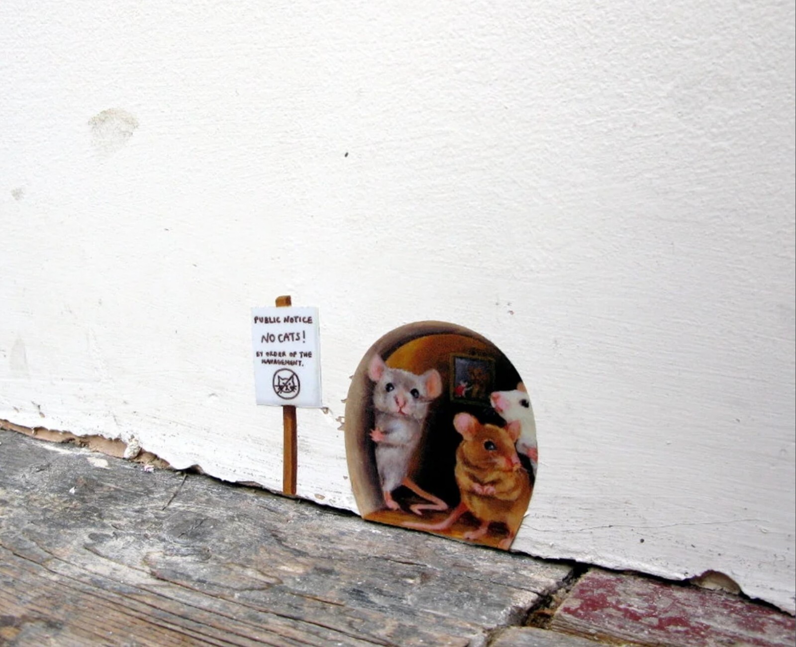 3D Wall Sticker Realistic Mouse Wall Sticker Miniature Mouse Hole Decal Mural