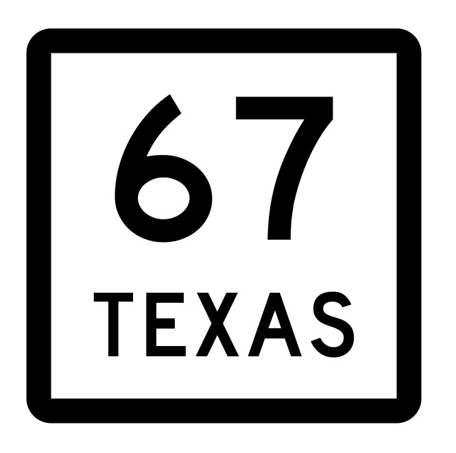 Texas State Highway 67 Sticker Decal R2368 Highway Sign